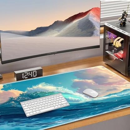 for MTG Playmat Non-Slip Rubber Play Mat with Storage Bag Combination, Ideal for Card Game Lovers TCG Play Mat, Sea Roll - color: Sea Roll