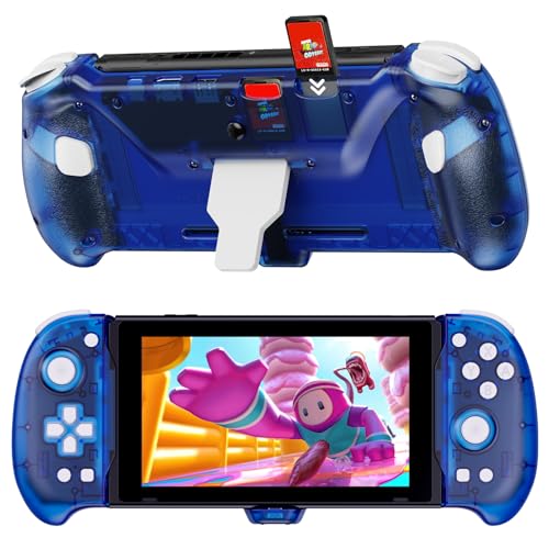 NexiGo Hall Effect Gripcon with Kickstand and HDMI Out for TV Docking, Hall Sensing Joystick for Switch/Switch OLED, Handheld Mode, 4K/1080P Supported HDMI and USB 3.0 Port, Blue - color: Blue, style: Hall Stick with Kickstand