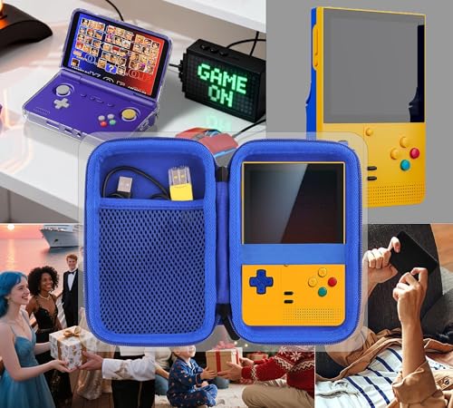 Hard EVA Carrying Storage Case Compatible with Retroid Pocket Flip 2 / Retroid Pocket Classic Retro Game Handheld Console Protective Travel Storage Box (Blue) - color: Blue