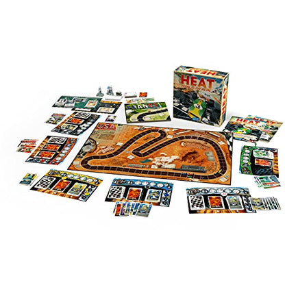 Asmodee HEAT: Pedal to the Metal Board Game - Intense Car Racing and Strategy Game, Fun Family Game for Kids and Adults, Ages 10+, 1-4 Players, 60 Minute Playtime