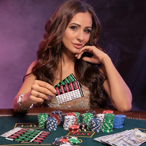 Booson 8Pcs Poker Hand Rankings Chart Rules Plastic Cheat Sheet Cards Reusable Hands Ranking Guide Card for Beginners Texas Hold Game Table Accessories - color: Red and Green