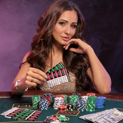 Booson 8Pcs Poker Hand Rankings Chart Rules Plastic Cheat Sheet Cards Reusable Hands Ranking Guide Card for Beginners Texas Hold Game Table Accessories - color: Red and Green