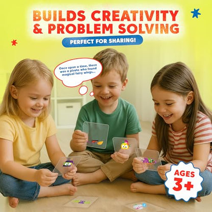 Kidrox Mix & Match Character Building Flash Cards, Transparent Layerable Learning Cards, 45 Pack - style: Mix & Match