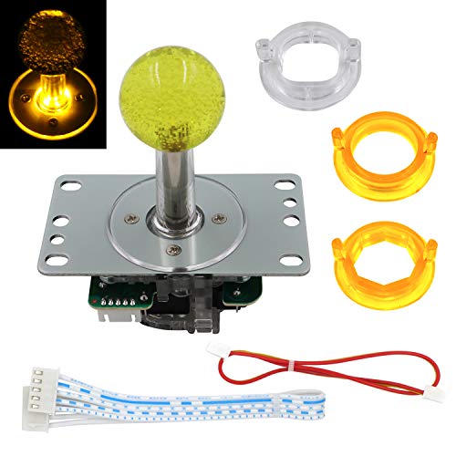 SJ@JX Arcade LED Joystick SANWA Style Fight Game Joystick LED Stick Retro Joy Circular Octagonal Limiter for Retro Pie Raspberry Pi MAME JAMMA - color: Yellow0