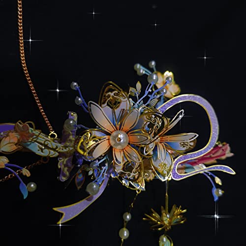 MU 3D Redbud Hairpin in SwordAdult Jigsaw Metal Puzzle Kits Model Building DIY Birthday Gift - color: Redbud