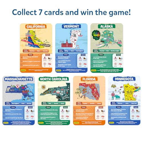 Skillmatics Guess in 10 States of America, Educational Travel Card Game for Ages 8 and Up, Boys, Girls, and Kids Who Love Board Games, Geography and History - style: 1. 50 States of America