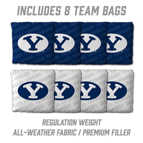 YouTheFan NCAA 2’ x 3’ Wood Cornhole Game with Logo Bags - color: BYU Cougars