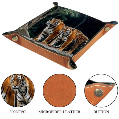 Dice Trays Tiger Holder Storage Box for Dice Games Like RPG DND, Leather Dice Holder Portable Folding Rolling Dice Tray, 16x16cm - color: Multi 9
