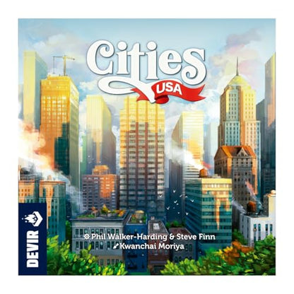 Devir - Cities USA Board Game, Modern City Building Strategy Game with Worker Placement for Adults & Kids, 2–4 Players, Ages 10+, 35 Playtime, (English Version) - color: City Usa