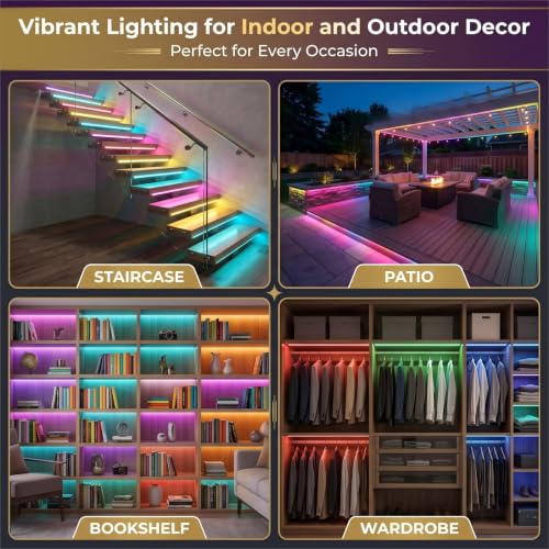 Neon Strip Lights 5V USB Powered - 16.4FT Smart Music Sync Gaming Lights with App Control, Bendable LED for PC Setup, Bar, Party, Home Theater Decor， Room Decor - size: 16.4FT