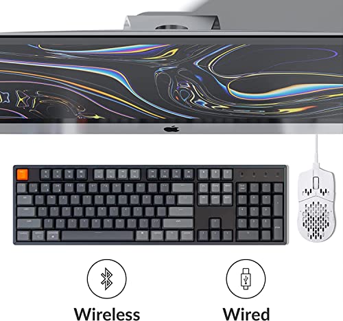 Keychron K10 RGB Full Size Layout Hot-Swappable Mechanical Keyboard for Mac Windows, Multitasking 104-Key Bluetooth Wireless/USB Wired Gaming Keyboard with Keychron Super Brown Switch Aluminum Frame - color: Hot-swap Keychron Super Brown Switch