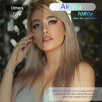Akyta Webcam for PC, 1080P Webcam with Microphone/Tripod/Privacy Cover/Wide Angle 110°, Plug & Play USB Web Camera for Desktop Computer PC Laptop Mac Video Calling/Streaming/Zoom Conference ﻿ - color: PC HD Webcam 1080P