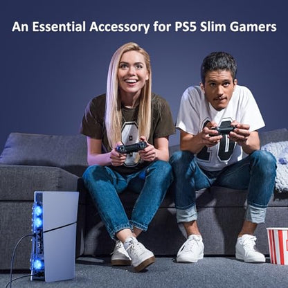 NexiGo PS5 Slim Silent Enhanced Cooling Fan with Adjustable Speed, Auto Power On/Off, with USB 3.0 Port, Efficient Cooling System for Both PS5 Slim Disc and Digital Editions - color: Black, style: PS5 Slim