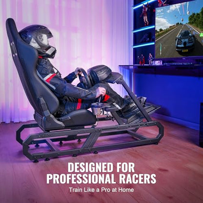 VEVOR Gaming Racing Wheel Stand, Compatible with Logitech G923/G920/G29 & Thrustmaster T248P, Heavy-Duty Adjustable Steering Wheel Stand Cockpit, 330 lbs Capacity, Compact for Sim Racing - style: Small Base without Wheels