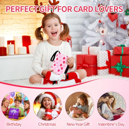 Small 1 Pocket Card Binder for Cards,Mini Trading Card Binder Holder Fits 80 Cards with 40 Removable Sleeves,Card Collection Binder Album Book Case for TCG,MTG,Sports Games (Strawberry Peach) - color: Strawberry Peach
