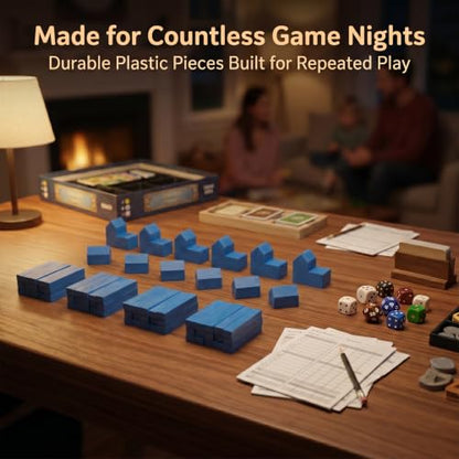 Replacement Pieces for Settlers of Catan – Roads, Settlements & Cities Set, Durable Game Tokens, Compatible with Catan Board Game Accessories, Game Pieces Plus Bonus Pieces (Blue) - color: Blue