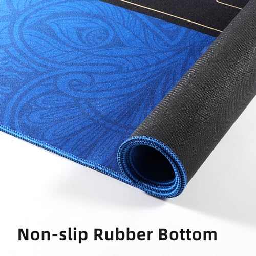 GUTSHOT Foldable Casino Quality Poker Mat | Water Resistant Poker Table Cloth, Soft Multi-Spandex | Waterproof, Noise-Free Gameplay | Includes Carrying Bag and 2 Gift Poker Card Packs - color: Blue 70 X 35 Inch