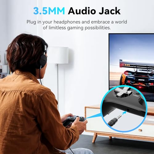 RALAN Wireless Controller with Paddles for Xbox One S/X, Xbox Series S/X, Windows PC, 2.4G Wireless Adapter with 3.5mm Headphone Jack, ALPS Joystick, Hall Effect Sensing Trigger, Rechargeable Battery