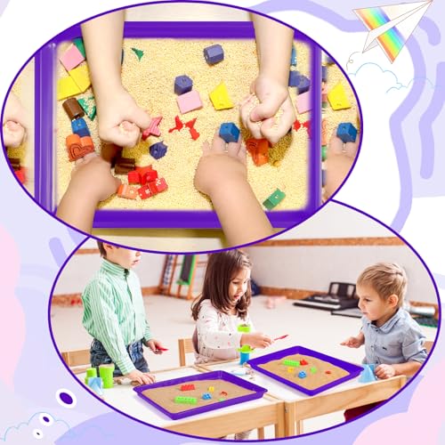 Maitys 15 Pack Plastic Art Trays 12 x 16 Inch Activity Crafts Trays Sensory Tray DIY Projects, Painting, Beads, Jewelry Office Home Organizer Arts and Crafts Supplies(Purple) - color: Purple