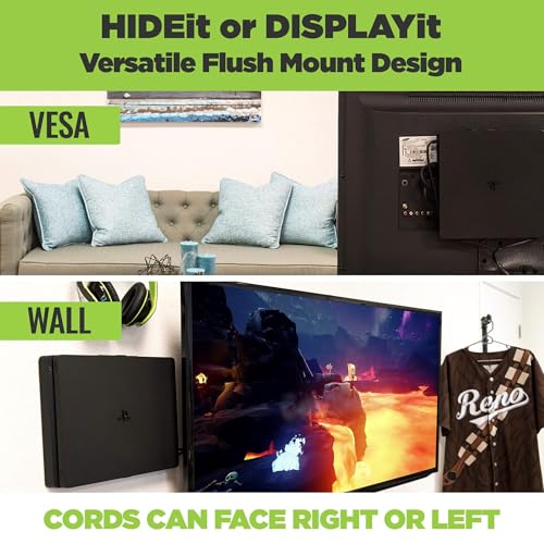 PS4 Pro Wall Mount Bundle - Includes Steel Wall Mount & 2 Controller Mounts - American Company - Behind TV PlayStation 4 Pro Holder