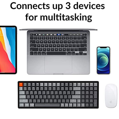 Keychron K4 Wireless Bluetooth/USB Wired Gaming Mechanical Keyboard, Compact 100 Keys 96% Layout RGB LED Backlit Gateron G Pro Red Switch N-Key Rollover, Aluminum Frame for Mac Windows, Version 2 - color: Gateron Red Switch