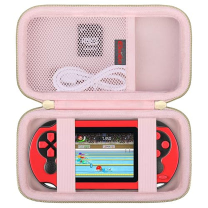 Elonbo Carrying Case for TaddToy/WELLST·G/Beijue/FAMILY POCKET/CCTU/X- JOYKIDS/GREENCREEK/Beico/KAVOYI/GuaiyeyeAP/TEBIYOU Handheld Game Console, Portable Electronic Gaming Player Bag, Pink - color: Pink