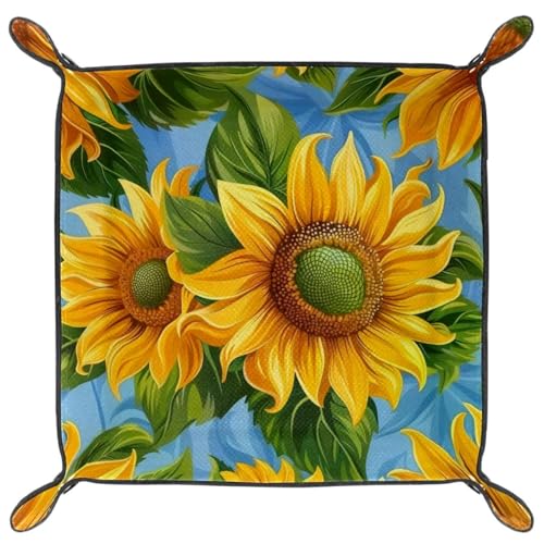 Sunflower Dice Tray Dice Rolling Tray Folding Dice Holder for Dice Games, Like RPG, DND and Other Table Games - color: Multi 6