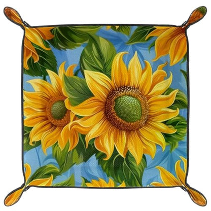 Sunflower Dice Tray Dice Rolling Tray Folding Dice Holder for Dice Games, Like RPG, DND and Other Table Games - color: Multi 6