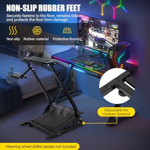 Best brose Adjustable Racing Steering wheel Stand Shifter Mount Fit for Logitech G25, G27, G29, G920 Racing Simulator Cockpit Video Game Accessories, Shifter Wheel Pedals NOT Included