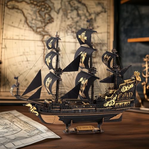 ROKR 3D Wooden Puzzles,Seahorse Barque Model kit,Ideal Gift for Adults&Teen