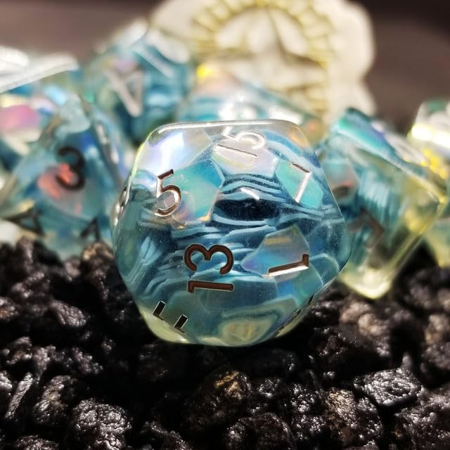 Sage’s Portal Cantrips DND Dice Set - Round Edge Resin 7-PC Polyhedral DND Dice Set for Dungeons and Dragons D&D RPG Tabletop TTRPG (Unbound Creation) - color: Unbound Creation