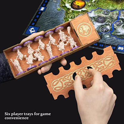 SMONEX Wooden Organizer Compatible with All Blood Rage Expansions - Wooden Organizer Suitable for Vertical Storage - Convenient and Stylish Insert Ideal for Blood Rage Board Game