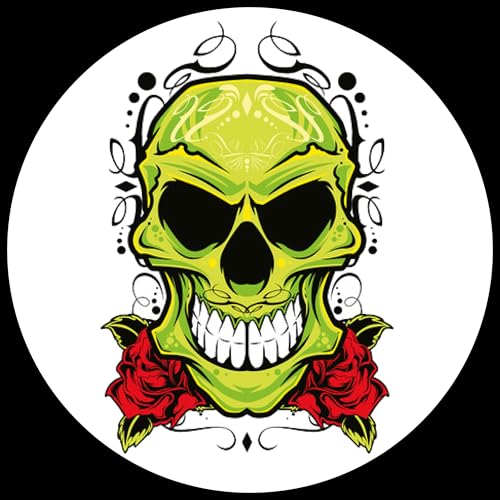 AUSTOR 7 Die DND Dice Set - 7 Pieces Green Skull Resin Dice - D20, D12, D10, D8, D6, D4 Sharp Edge Dungeons and Dragons Dice with Case - color: Green Skull