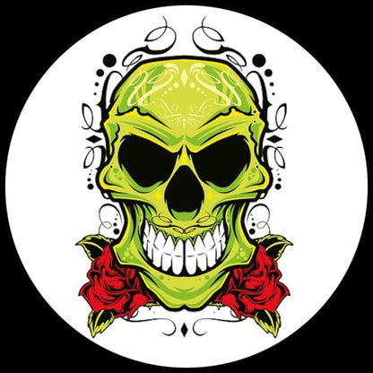 AUSTOR 7 Die DND Dice Set - 7 Pieces Green Skull Resin Dice - D20, D12, D10, D8, D6, D4 Sharp Edge Dungeons and Dragons Dice with Case - color: Green Skull