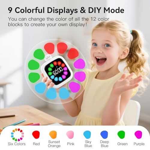 Yunbaoit Digital Visual Timer for Kids, Rechargeable 99-Minute Silent Countdown Timer with 19 Ringtones, 9 Optional DIY Color Petal Display, Time Management Tool with Pause Function (3 Dolls) - style: 3 Dolls