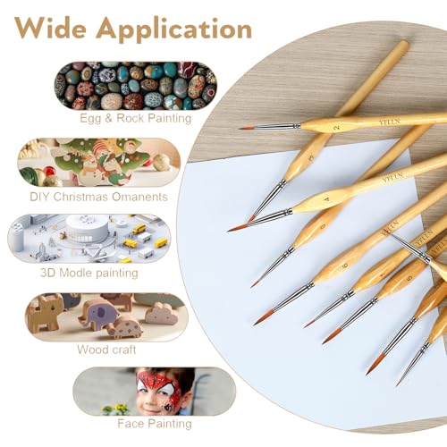 Miniature Paint Brushes Kit, Fine Detail Painting Brush Professional Tiny Paints Brush Set for Art Watercolor Oil Acrylic,Craft Models Rock Painting - size: 10PCS