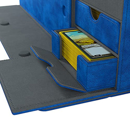 GameGenic Cards Lair 400+ Convertible Deck Box | Double-Sleeved Card Storage | Premium Card Game Protector | Nexofyber Surface | Holds up to 400 Cards | Blue Color, (GGS20085ML) - color: Blue
