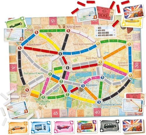 Asmodee Ticket to Ride London Board Game - Train Route-Building Strategy Game, Fun Family Game for Kids & Adults, Ages 8+, 2-4 Players, 10-15 Minute Playtime - style: London
