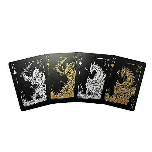 ACELION Waterproof Playing Cards, Plastic Playing Cards, Deck of Cards, Gift Poker Cards (Black Dragon) - color: Black Dragon