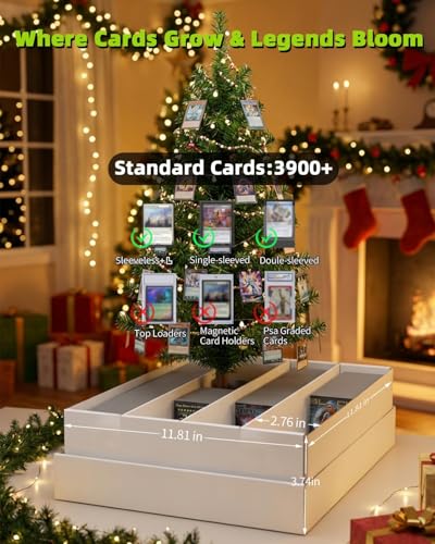Card Storage Bbox, 4 Row Card Box for Standard Card with Card Stoppers 1Pcs | 4 Row Cardboard Storage Box for Standard Card Laminated Cardboard Surface Card Stopper - size: 1 Pack