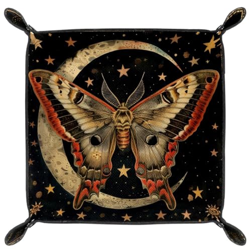 Butterfly Moth Moon Dice Tray Dice Rolling Tray Folding Dice Holder for Dice Games, Like RPG, DND and Other Table Games - color: Multi 4