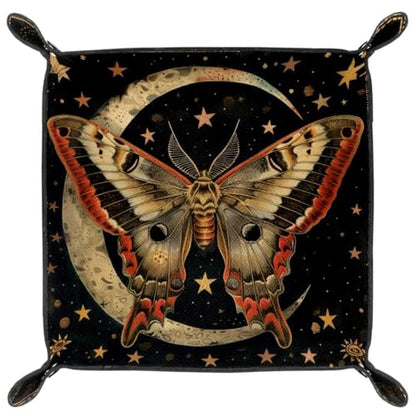 Butterfly Moth Moon Dice Tray Dice Rolling Tray Folding Dice Holder for Dice Games, Like RPG, DND and Other Table Games - color: Multi 4