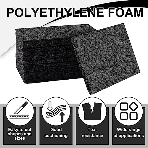 Frienda 12 Pcs 12" x 8" x 0.5" Polyethylene Foam Sheet Thick Black Packing Foam Padding Customizable PE Board Cushion Inserts for Cases Craft Shipping Moving DIY Projects Toolbox Storage - size: 12 x 8 x 0.5 inches
