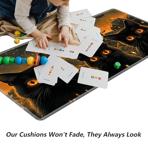 Three Black Cats for MTG & TCG Playmat Mouse Pad,BFDHGQZC 24" x 14" Game Mat for MTG/RPG/CCG Trading Card Game Playmats Table Mat Perfect for Card Games Video Games Computer Office - color: Three Black Cats
