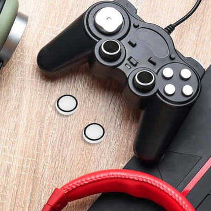 4pcs Thumb Grips, Full Protection Anti-Slip Anti-Scratch Anti-Fingerprint Protective Cover Thumb Joystick Cap Compatible with PS5 PS4 Xbox Series X/S Xbox One Switch Pro Controller - color: black & white