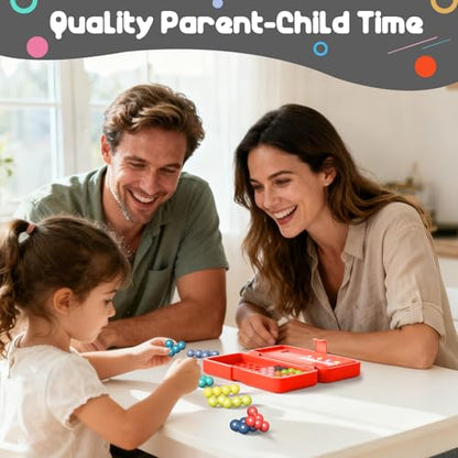 Brain Teaser Puzzles Games for Kids Adults with Timer, 2 Modes Handheld Travel Games, Single Player Mind Challenge Toys, STEM Montessori Educational Gifts for Kids 3+, Teens & Adults (Red) - color: Red