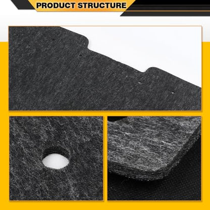 CNNELL Hood Insulation Pad Compatible with Chevy GMC Pickup Truck Jimmy Suburban 1981-1987 Black - style: 1981-1987 Chevy/GMC