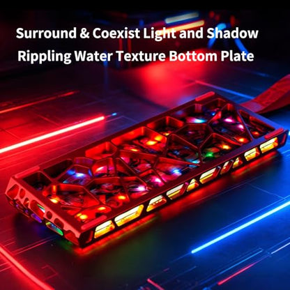 IROK MG63 64 Keys Wired Magnetic Switch Keyboard, 512KHZ All Keys Scan Rate, PCB Nano-Coating Waterproof, ARGB Light and Shadow Coexist 8KHZ/CNC Carved Aluminum Gaming Keyboard (Red) - color: Red
