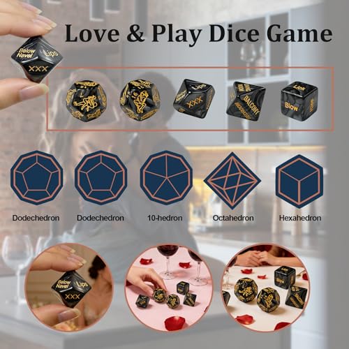 kykake Positions Sex Game Sex Dice，Couple Toys for Couples Romantic Naughty Set Date Night Positon Dice for Anniversary Wedding Gift - color: 5pc Glow Dice