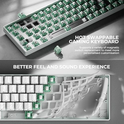 x XVX HE68 Pro Rapid Trigger Keyboard 60% Percent,Hall Effect Keyboard with Gateron Magnetic Jade Pro Switch,CNC Aluminum Frame Topographic Custom Mechanical Key Board for PC/Laptop/Xbox/PS4/PS5,White - color: Pro, White